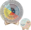 Feelings Wheel,Double Sided Mental Health Decor Emotion Wheel with Stand, Wooden Coping Wheel