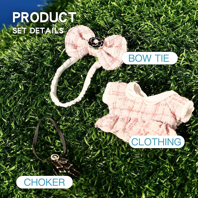 17cm Doll Clothes Set & Outfit Set for 17cm Dolls - Premium Fashion Dresses with Accessories, Luxury Chic Doll Clothing & Style Bundle,Just Clothes (Style-C)