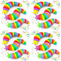 12PCS Baby Sensory Fidget Slug Toys Pack, ASMR Travel Airplane Activities Road Trip Car Toy for Toddler Kids Figette Worm for Adults Stress Relief Gift for Autism ADHD Autistic Caterpillar Stim Toys