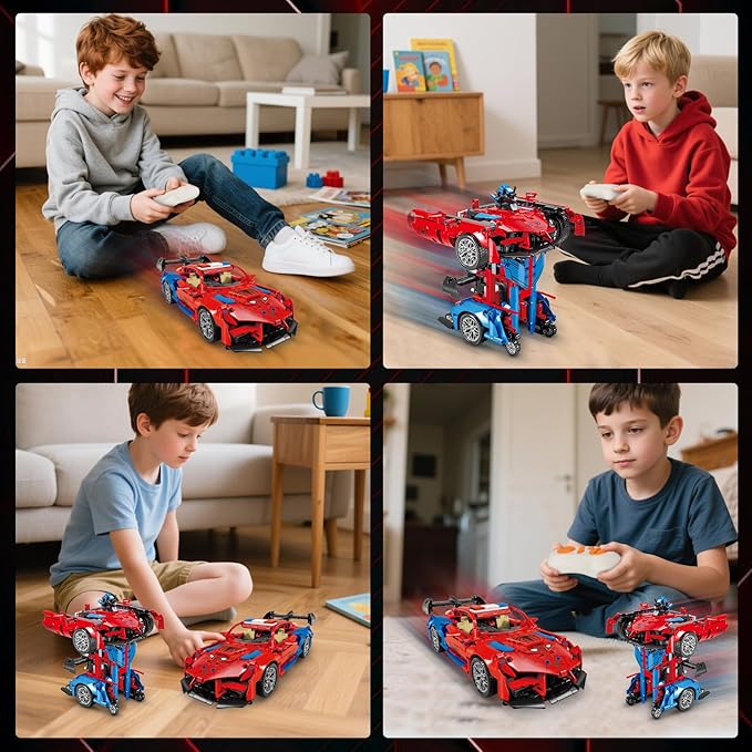 2 in 1 Remote Control Racing Car Building Blocks, Compatible with Lego STEM Toy Building Toys 694 PCS, Gifts Toys for Age 6-12 Years Old Kids Boys