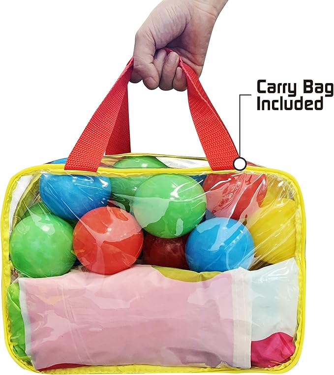 Parachute for Kids with Handles – Rainbow Multi-Colored with 16 Balls in Carry Bag, Parachute Toy for Ages 3+Toddlers, to Seniors (10ft – 12 Handles)