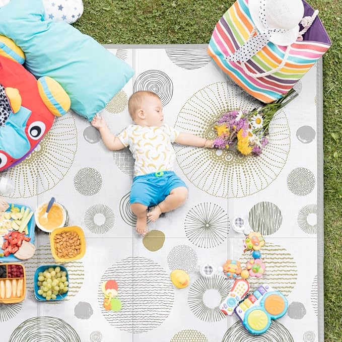 Baby Play Mat for Floor,Baby Play Mat for 59''x 59''Playpen,Reversible,0.8 in Thick Waterproof Playmat,Anti-Slip Floor Playing Mats,Non-Toxic,Baby Playmat for Indoor and Outdoor Use,Circle
