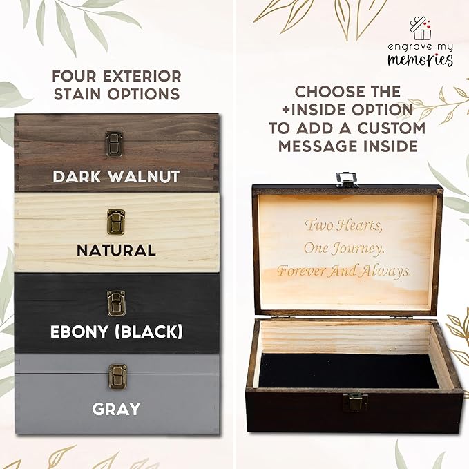 Personalized Wedding Memory Box for Keepsakes Custom Engraved Keepsake Box for Bridal Gifts Photos Jewelry Mementos - Storage Boxes for Valentine's day Newlyweds Anniversaries Engagement Bridal Shower