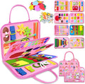 Exorany Busy Board Montessori Toys for Toddler Girl Birthday Gifts, Busy Book Sensory Learning Toys for Toddlers, Toddler Girl Airplane Car Travel Toy Educational Activities