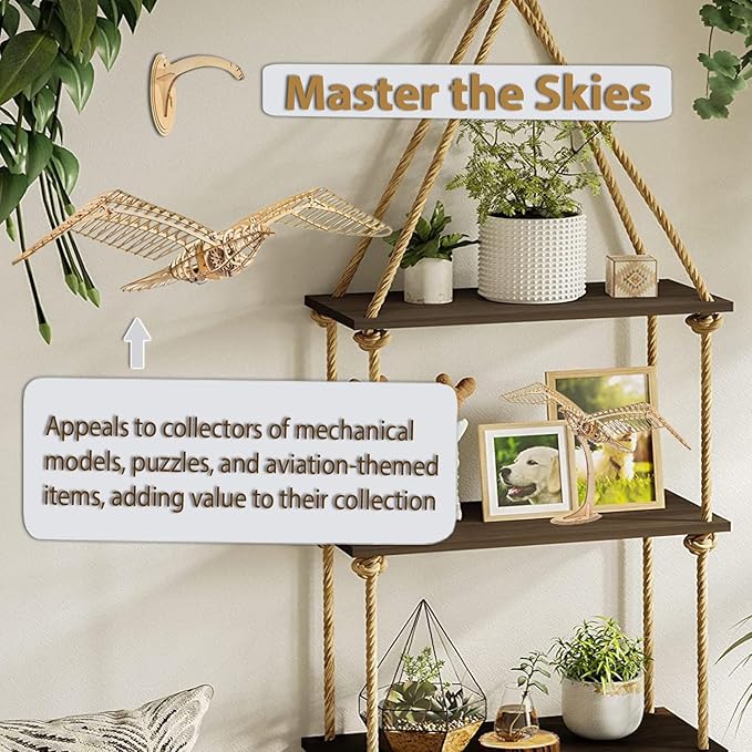 Dancing Wings Flying Birds Wall Decor 1000mm Mechanical Flying Bird - 3D Wooden Puzzle - 3D Puzzles for Ages 8-13 – Wooden Mechanical Bird Toy – Latest Wooden Puzzle
