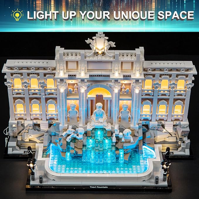 LED Light Kit for Lego Trevi Fountain 21062 Set, Compatible with Lego 21062 Building Blocks Model(Not Include Blocks Set)