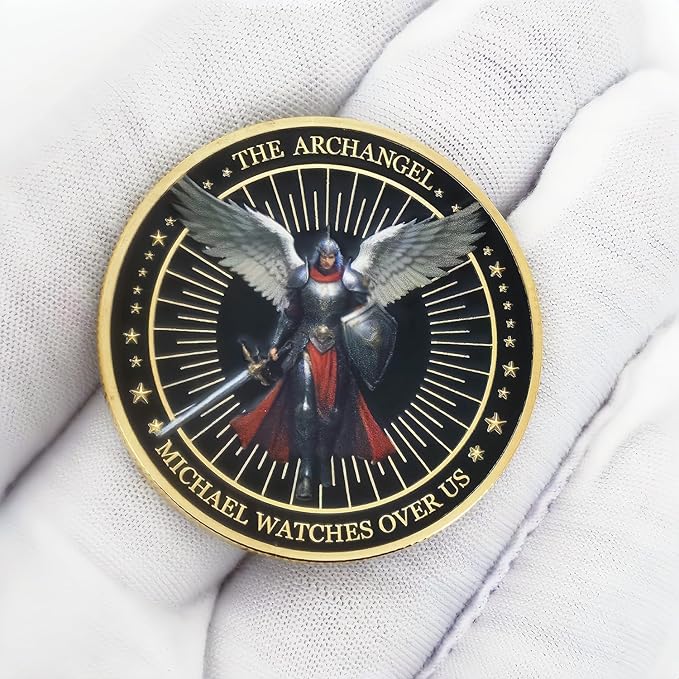 The Archangel Michael Challenge Coin Religious Coins Christian Coin Collectors Gifts (Pack of 6)