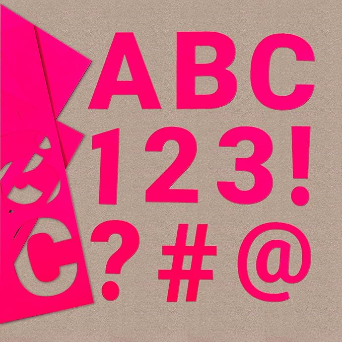 209 Pcs 3" Red Bulletin Board Letters & Numbers, Capital Letters, Numbers, Punctuation, US Made Card Stock Punch Out Letters for Poster, Bulletin Board, Classroom - Precut Letters & Numbers