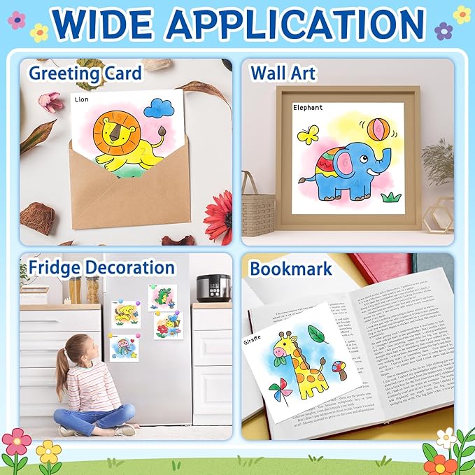 Paint with Water Coloring Books for Kids,Mess Free Watercolor Painting Papers Sets for Toddlers,Water Color Paint Kit,Art Craft Birthday Gift for Ages 1-3, 4-8(Animal)