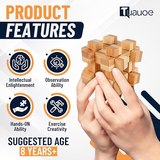 Wooden Brain Teaser Puzzles, 15pcs 3D Brain Teasers for Adults Teens Kids, Logic Mind Puzzle Box Lock Toy Removing Assembling 3D Small Puzzle Gift Set, Small 3D Unique IQ Hand Puzzles
