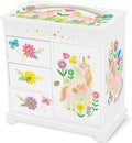 Unicorn Musical Jewelry Box for Girls - Unicorn Toys for Girls Age 4-6 - Kids Jewelry Box with Drawers - 9 x 5 x 9.3 in