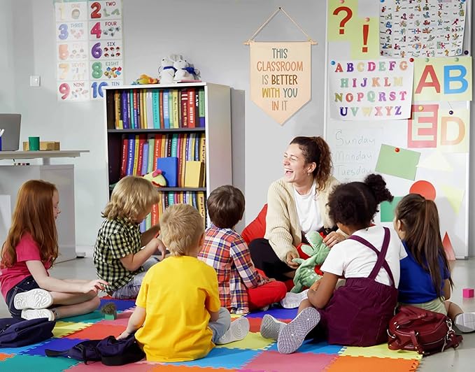 This Classroom Is Better With You In It-Classroom Décor-Classroom Poste-Playroom Décor-Child Art-Canvas Hanging Pennant Flag Banner Wall Sign Decor Gift-Birthday Christmas Gift