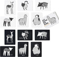 Wee Gallery Art Cards for Baby, Durable High Contrast Black and White Animal Flashcards for Newborns, Brain Development, Sensory Toys, Tummy Time Essentials for Infant and Toddler - Baby Animals