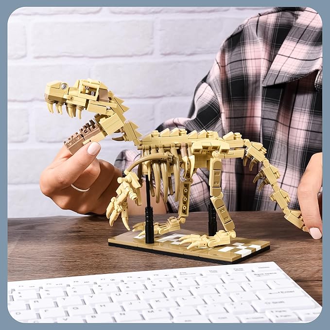 Dinosaur Skeleton Building Kit & Paleontology Building Set-316PCS Excavation-Ready T.Rex Fossil Model, Adult Dinosaur Gift with Movable Joints for Collectors-Display Figures for Home&Office