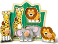 Melissa & Doug Jungle Friends Safari Animals Jumbo Knob Puzzle, Wooden Peg Puzzle for Toddlers, Educational Toy for Shape Recognition and Fine Motor Skills, Ages 1+