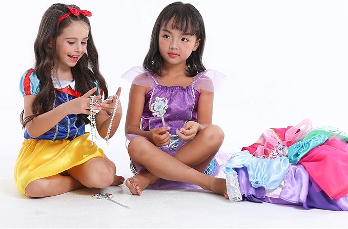 VGOFUN Princess Dresses for Girls - Dress up Clothes Pretend Play for Toddler Girl Christmas Birthday Gift for 3-6 Years