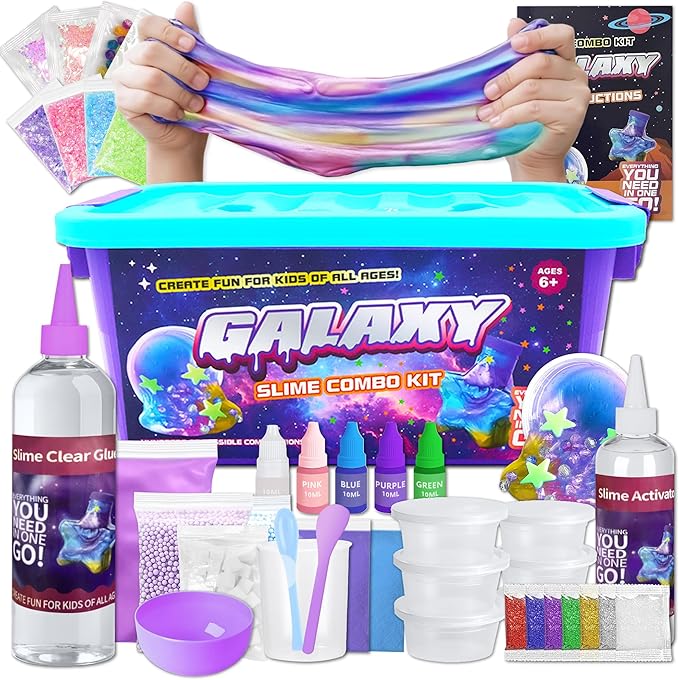 Timetome Slime Kit for Girls Ages 8-12, DIY Galaxy Making Kit, Fun Slime Gift Space Slime Maker Set Birthday Gifts & Toys for Girls Boys for Ages 6-12