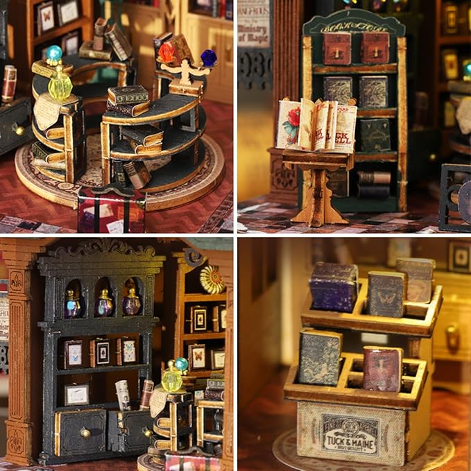 OZJAY DIY Miniature House Kit, Tiny House Kit with Dust Proof Cover & Music Movement, DIY Wooden Dollhouse Miniature Kit for Adults Teen, Wooden Crafts Lovely Dollhouse Kit