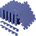 Shihanee 16 Pcs Foam Floor Baby Tiles 11.81 x 11.81 inches Foam Floor Mats Play Mats Bulk with Borders Interlocking for Kids Baby Playroom Nursery Gym（Navy Blue）