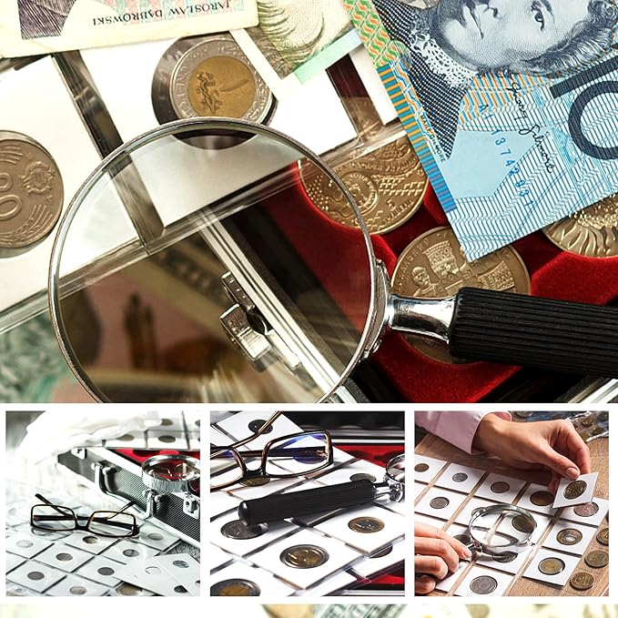 300 Pcs Cardboard Coin Holder, 6 Sizes 2" x 2" Currency Holders for Coin Collection Supplies