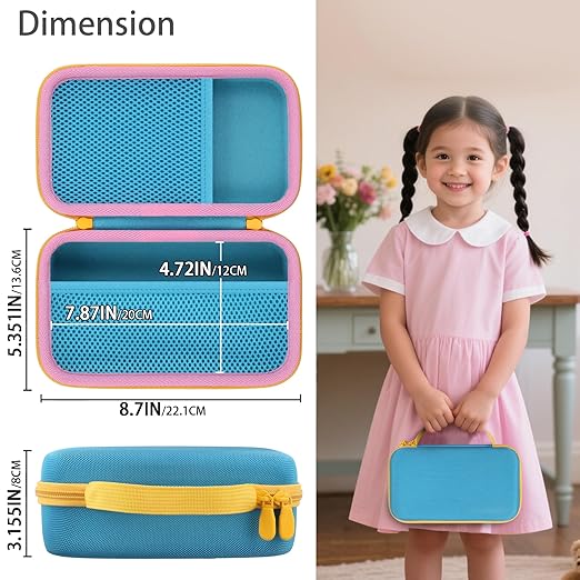 co2CREA Storage Organizer Case for 3D Printing Pen Set, Compatible with SCRIB3D P1/Advanced, MYNT3D Super/Advanced, 3Doodler Start+/Flow/PRO and Filament Refill（Blue Case + Yellow Zipper）