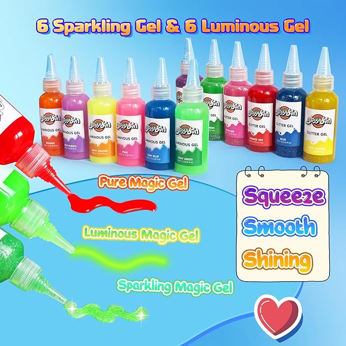 Blissofun Magic Water Elf Toy Kit, Aqua Fairy Water Gel Kit with 24 Magic Gels, 16 Sea Creature Molds Arts & Crafts DIY STEM for Kids Ages 3+, Christmas Gifts, Birthday Gifts, Party Favors(24 Color)