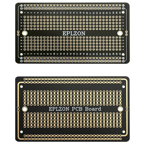 10 Pcs Solderable Breadboard PCB Board Gold-Plated Solder Breadboard for DIY Electronics Projects Apply to Soldering Projects 3.5"x2.05" (Black)