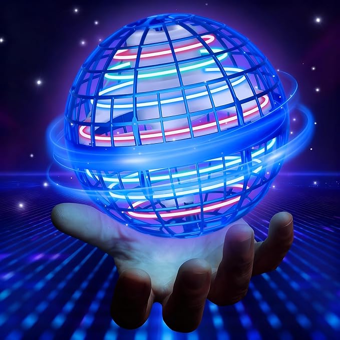 2025 Flying Orb Ball - AI Cool Novelty Gift Galaxy Boomerang Hand Drone Magic Floating Orbit Hover Mini Outdoor Fidget Toy for Boys Girls Teens Kids Blue