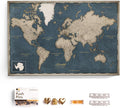 Canvas World Map with Cork Pin Board - English Lettering - Decorative Wall Decoration for All Rooms - Canvas Pictures with World Map Motif (70x50 cm, Pattern 18)