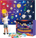 Solar System for Kids | Felt Wall Activities for Children | Montessori Space Planet Toys Game for Kids 3 4 5 6 7 8 40"x30" Felt Mat with 59 Figures Boy Girls Birthday Christmas Educational Gifts