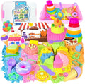 Ice Cream Sensory Bin for Girls Kids,Play Sand Art Kit with 2.2lb Color Magic Sands,56 pcs Cake Molds Tools Sandbox Toy-Fun Pretend Play Desserts Toys Sensory Toys for Girls Toddler 3 4 5 6 7 8