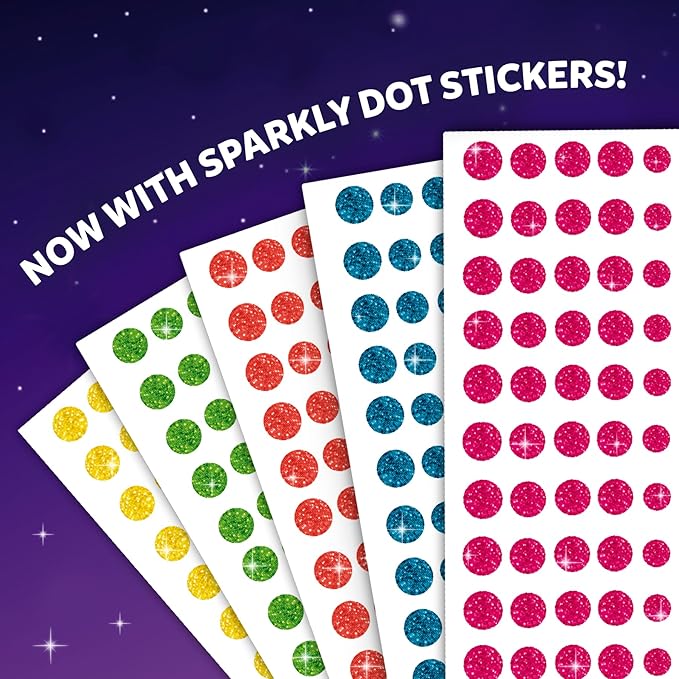 Skillmatics Dot It Art - Unicorns & Princesses, 500+ Sparkly Stickers, Mess-Free Fun for Kids, Stocking Stuffers, DIY Scrapbooking Craft Kits, Travel Toys, Christmas Gifts for Ages 3, 4, 5, 6, 7