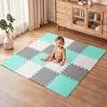 16Pcs Baby Play Mat for Floor, Foam Floor Tiles for Kids with Interlocking, Squares Foam Puzzle Carpet for Playroom, Crawling Rug for Babies 6-12 Months,Toddlers,11.8 * 11.8 * 0.6In Each