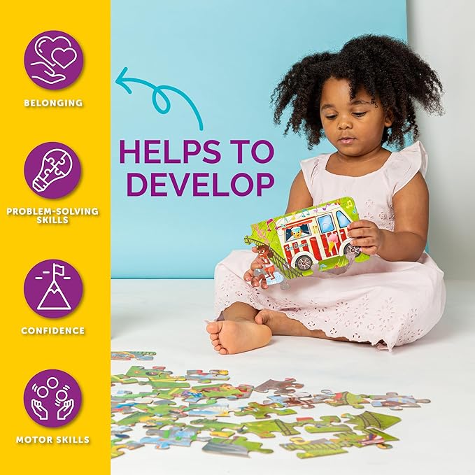 Upbounders® Splash Park 48 Piece Jumbo Puzzle for Kids Ages 4 5 6 7 8 | Beginner Floor Puzzle | Multicultural Family Children Preschoolers at Play | Large Pieces & Storage Box (FSC-Certified)