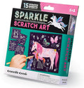 Crocodile Creek Unicorn Sparkle Scratch Art for Kids - 16-Sheet Scratch Art Set with 10 Themed Sheets, 5 Blank Sheets, Stencil, and Stylus - Thoughtful Stocking Stuffers, Gifts, Art Supplies for Kids