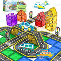 Soyee Magnetic Tiles Road Cars Set Magnetic Building Blocks Boys Toys Ages 3 4 5 6 7 8 Sensory Preschool Construction Toddler Toys Gifts for 3+ Year Old Boys Girls