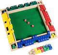 Upgraded 16.54'' Shut The Box Dice Game 4 Player-Colorful Wooden Close The Box Game with 15 Numbers + 16 Dices- Tabletop Math Board Game Kids & Adults