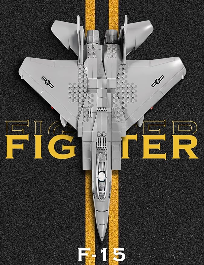 SEMKY Military F-15 Eagle Fighter Jet Air Force Building Block Set (262 Pieces) -Building for Military Fans and Kid