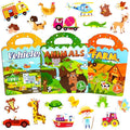 ASTARON 3 Set Reusable Sticker Book for Kids, 3D Stickers Portable Travel Toys and Educational Sensory Learning Toy Toddler Toys 3 4