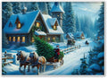 1000-piece Winter Christmas Sleigh and Pine Branches Adult Wooden Puzzle, Intellectual Challenge, Stress-Relieving Puzzle, Relaxing Family Activity, Decoration, Size: 29.5 x 19.7 in