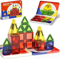 Mini Magnetic Tiles with Iron Case, Magnetic Building Toys Kid's Travel Essential Portable Creativity On-The-Go Magnet Blocks STEM Travel Toys for Toddler Boys Girls Ages 3+, 26-Piece