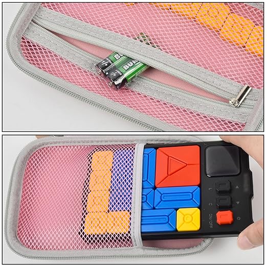casmilee Case Compatible with Giiker Super Slide Brain Games, Brain Teaser Puzzles Organizer Storage Bag, Flow Slider Puzzle Game Holder (Pink)
