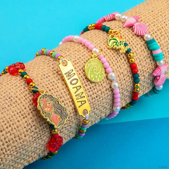 Fashion Angels Disney Moana 2 DIY Bracelet Making Kit, Includes 1,000+ Beads, 6 Charms, Design Board & More, Makes 20+ Bracelets, Craft for Kids Ages 8+