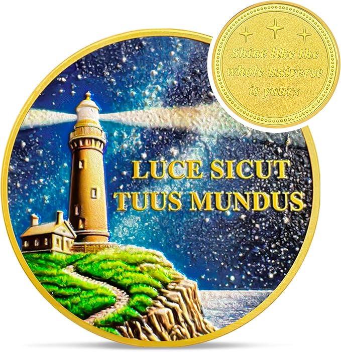 Guiding Lighthouse Inspiration Coin - Infinite Incentive Faith and Strength Encouragement Challenge Coins - Celebrate Living Clean Narcotics Alcoholics Anonymous Gifts for Men Women