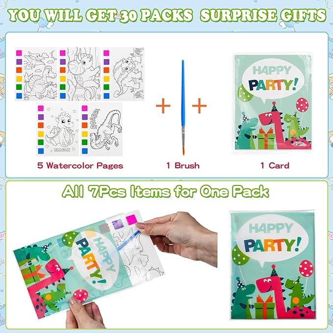Rotu Water Coloring Books for Kids Party Favors for Kids 4-8, 30 Pack Birthday Gifts Classroom Prizes Goodie Bags Stuffers Bulk Art Craft Supplies, 210Pcs