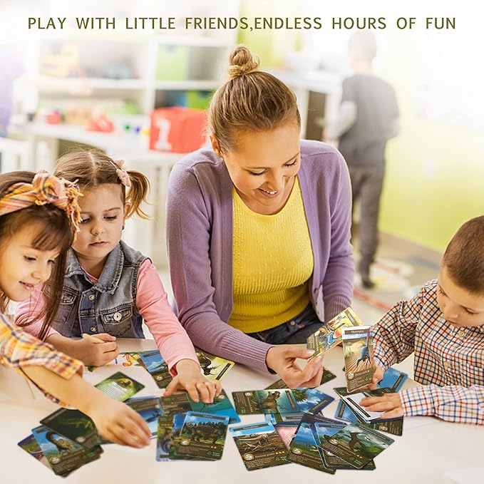 55PCS Dinosaur Learning Recognition Flash Cards,Dinosaur Fan Collectible Cards, Flash Card, Educational Learning Toys for Kids, Gift for Boys and Girls.