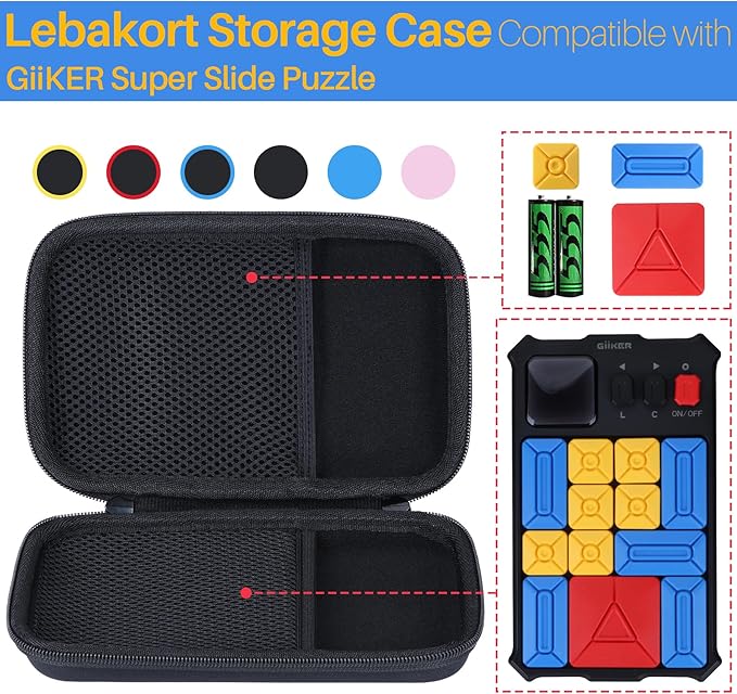 Storage Case Compatible with GiiKER Super Slide Puzzle Original 500+ Challenges Brain Teaser Puzzle (Black + Red Case)