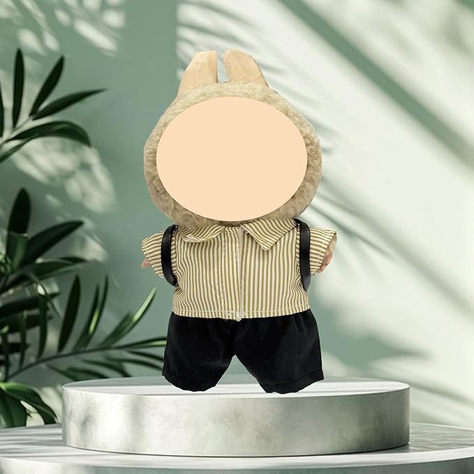 17cm Doll Clothes, Outfits Set for 17cm Doll, 3 Piece Set Backpack Clothing, Casual Adorable Dolls Clothes Accessories (No Doll)