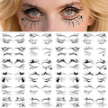 24pcs Halloween Face Temporary Tattoo, Upper & Lower Lash Designs Waterproof Fake Tattoos Stickers with Spooky Motifs for Men & Women Stage & Festive Looks & Cosplay Party Realistic Face Makeup