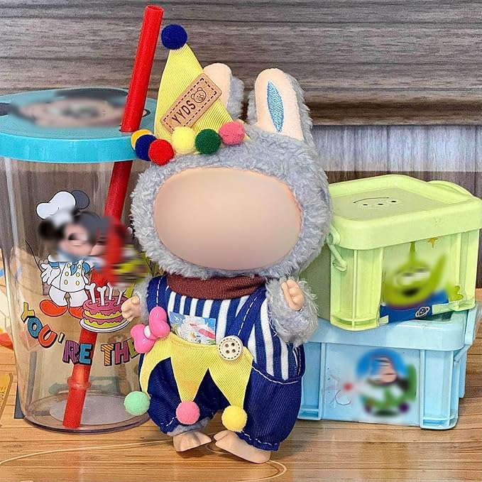 6 Sets Cute Clothes for 17cm Blind Box Doll (No Doll), Mini Fashion Outfit Dress Up Accessories
